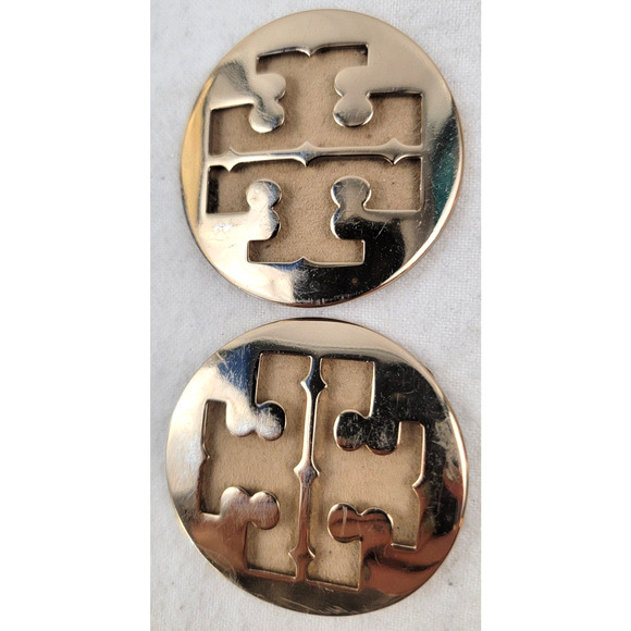 Tory Burch Gold Metal Logos Medallions Buttons Set of 4 Shoes Bag Upcycle Repair - Picture 3 of 6